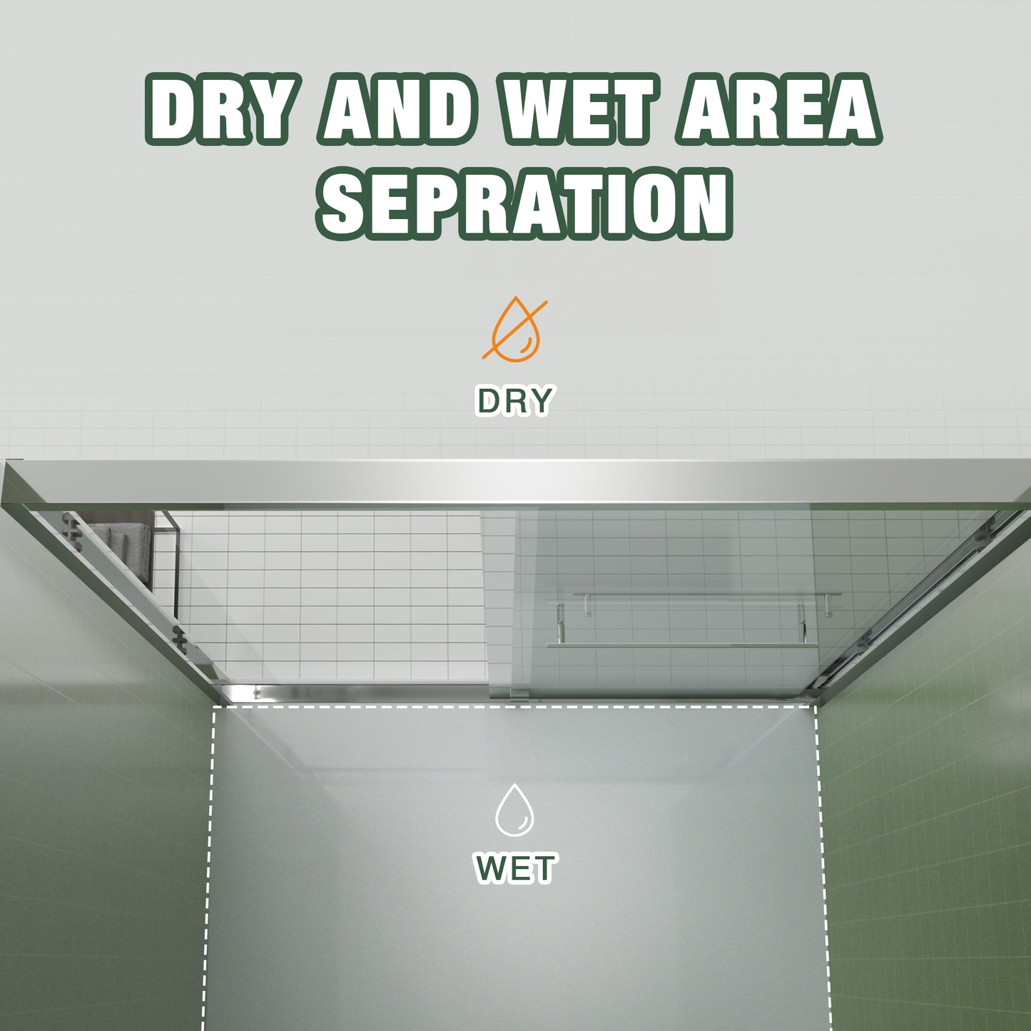 56-60"x70" Aluminum Frame Double Sliding Shower Door,Bypass Bathroom Sliding Door with Premium 5/16" (8mm) Clear Tempered Glass, Chrome Hardware Sliding Glass Shower Enclosure,Chrome Finished image 9