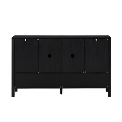 U_STYLE 55.1''Storage Sideboard with 4-Doors,Multi Functional Buffet with Open Shelf and 2-Tiers Adjustable Shelves,Modern Cabinet with Double Hooks,Suitable for Living Room, Hallway, Dining,Office. image 8