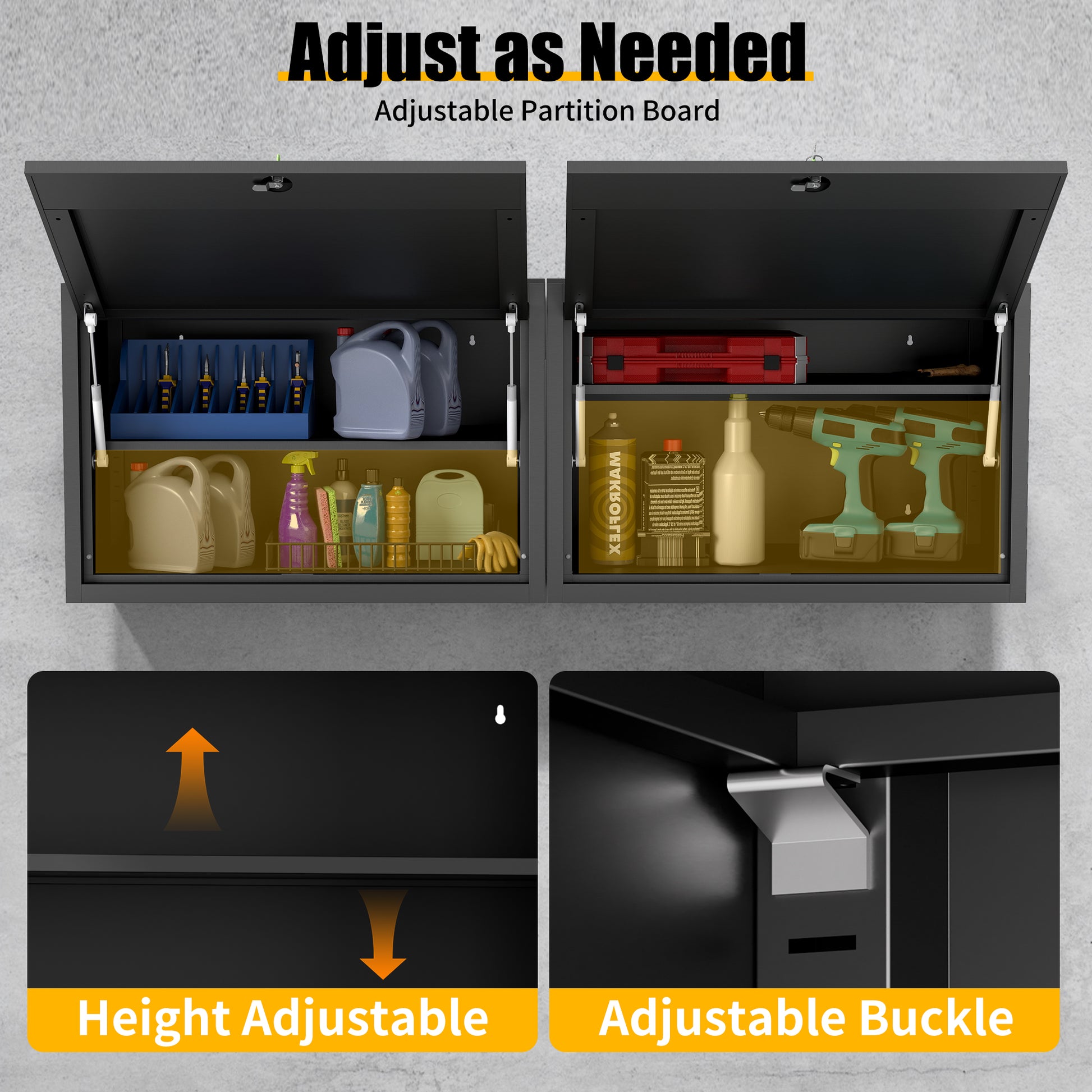 Heavy Duty Metal Wall Mounted Tool Storage Cabinet Steel Metal,Garage Storage Cabinet for Garage,Workshop,Basement,Kitchen,Assembly Required image 3
