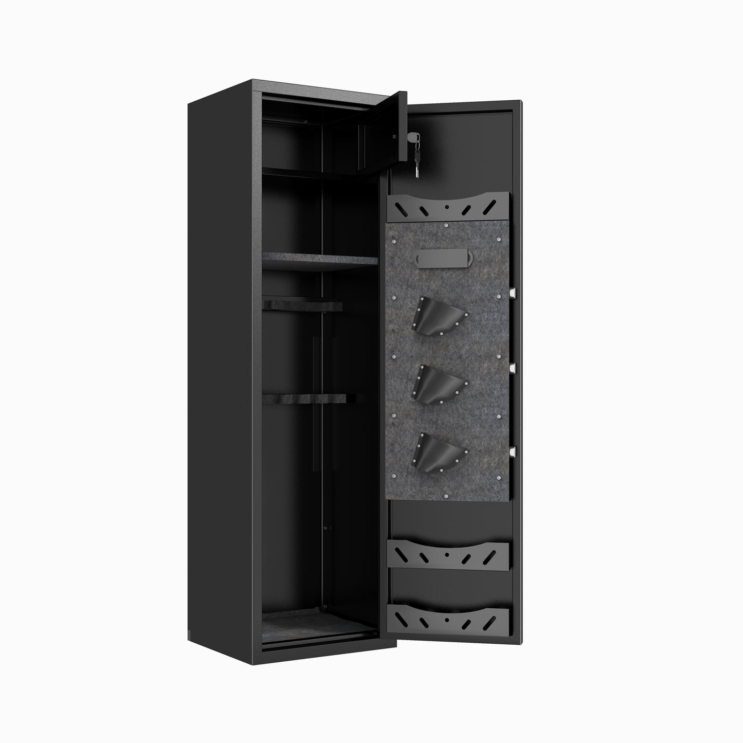 57" High Large Capacity Mechanical Gun Safe for Rifles & Handguns, Digital Password Lock, Built-In Independent Lock Box, Adjustable Shelves, Pre-Assembled No Assembly Required image 2