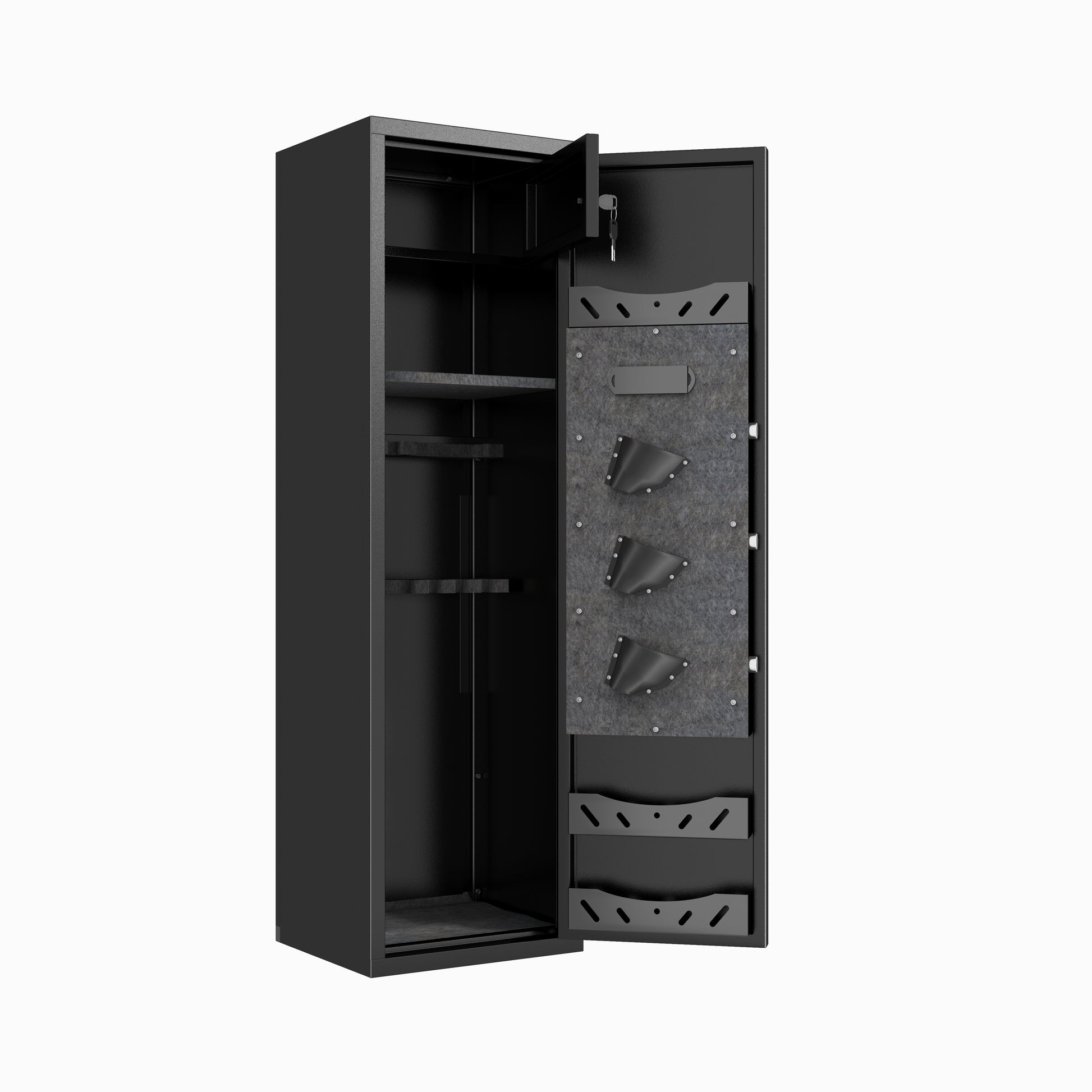57" High Large Capacity Mechanical Gun Safe for Rifles & Handguns, Digital Password Lock, Built-In Independent Lock Box, Adjustable Shelves, Pre-Assembled No Assembly Required image 2