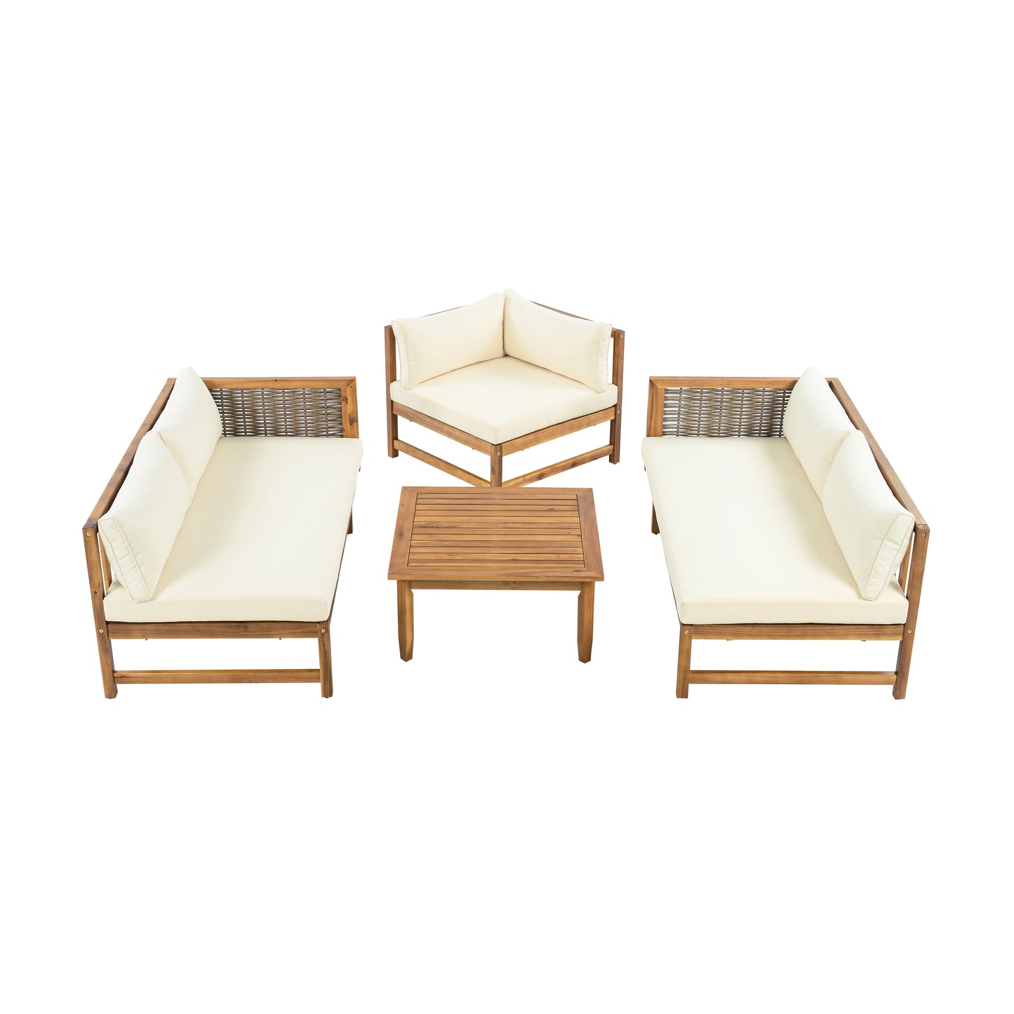 SECTIONAL SEATING GROUP WITH WATERPROOF CUSHIONS - PREMIUM OUTDOOR SOFA SET(BEIGE CUSHION) image 10