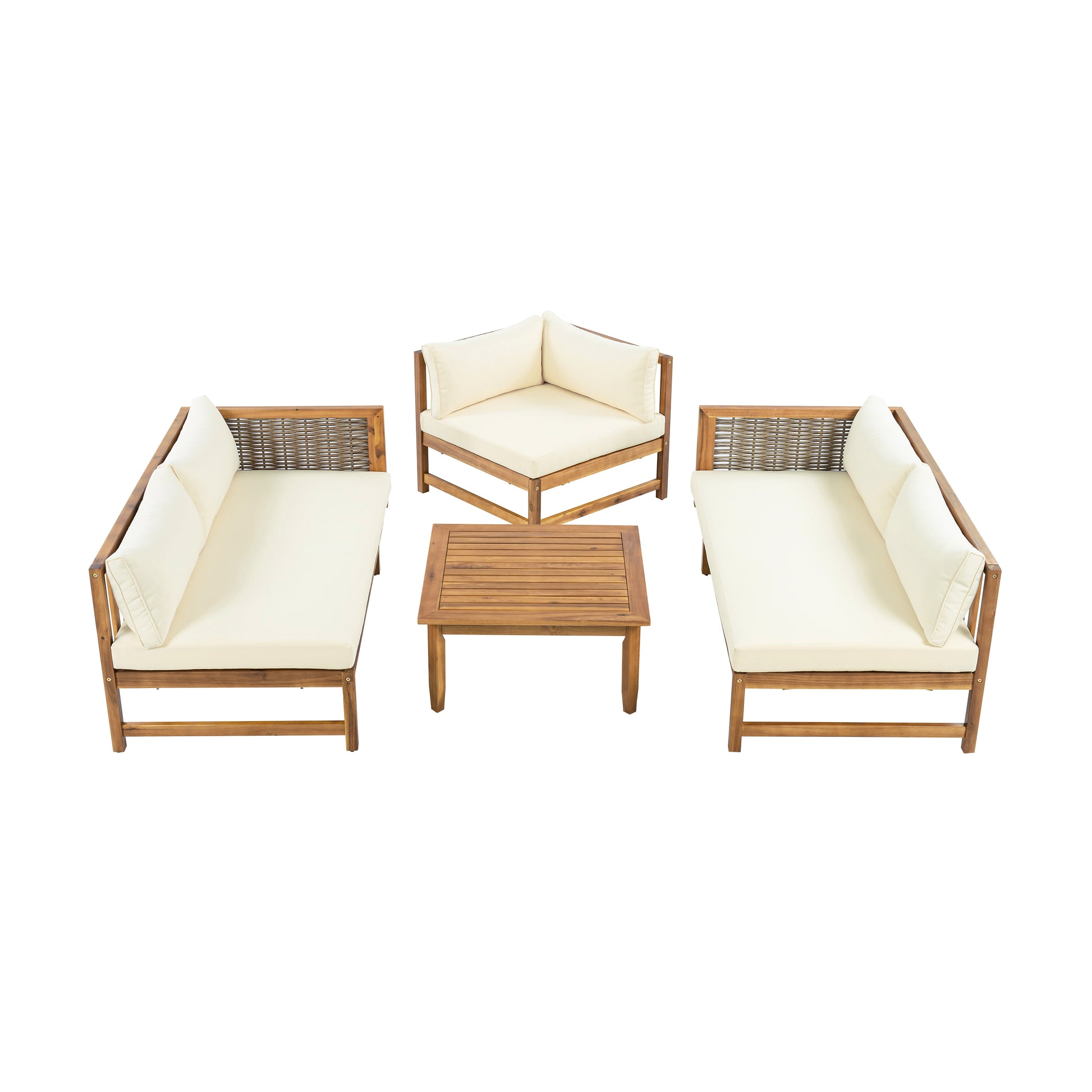 SECTIONAL SEATING GROUP WITH WATERPROOF CUSHIONS - PREMIUM OUTDOOR SOFA SET(BEIGE CUSHION) image 10