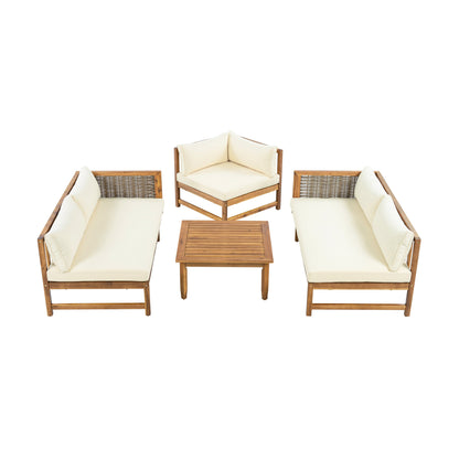 SECTIONAL SEATING GROUP WITH WATERPROOF CUSHIONS - PREMIUM OUTDOOR SOFA SET(BEIGE CUSHION) image 10