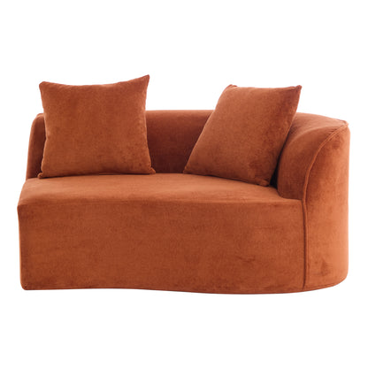 126" Curved Sectional Sofa (Dark Orange-D28 Full Foam) image 9