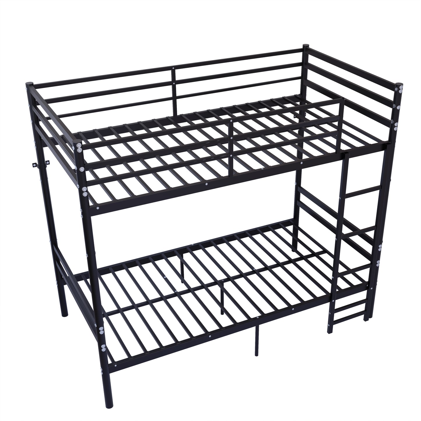 Bunk Bed Twin Over Twin for Kids/Teens/Adults Duty 2 Decker Bed with Flat Ladder, Metal Space Saver Bed with Stairs, Black image 8