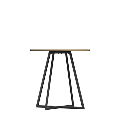31.5 Inch Round Dining Table, Small Circle Kitchen Table with Metal Black Legs for 2-4 people,Modern Dining Room Table, Brown (only table) image 11