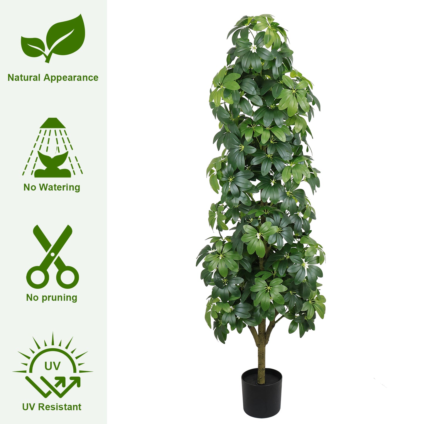 6FT Artificial Tree Realistic Faux Tree, Suitable for Indoor and Outdoor Decoration,1pc/set image 8