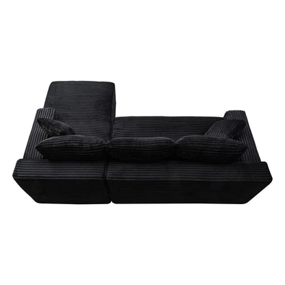 106.3" Cloud Modular Sectional Sofa Couch with L-Shape Chaise,Modern Minimalist Upholstered Couches for Living Room Bedroom,Deep Seat Corner Couch,No Assembly Required image 11
