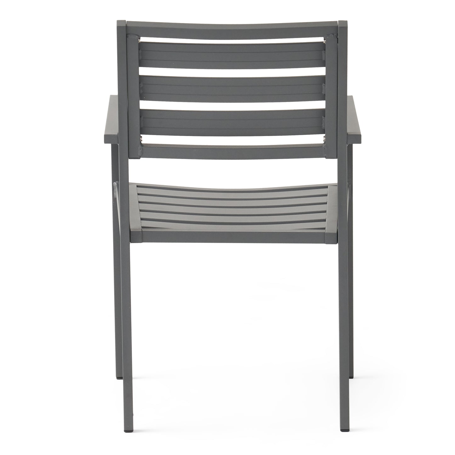 Outdoor Modern Aluminum Dining Chair (Set of 2), Gun Metal Gray image 10