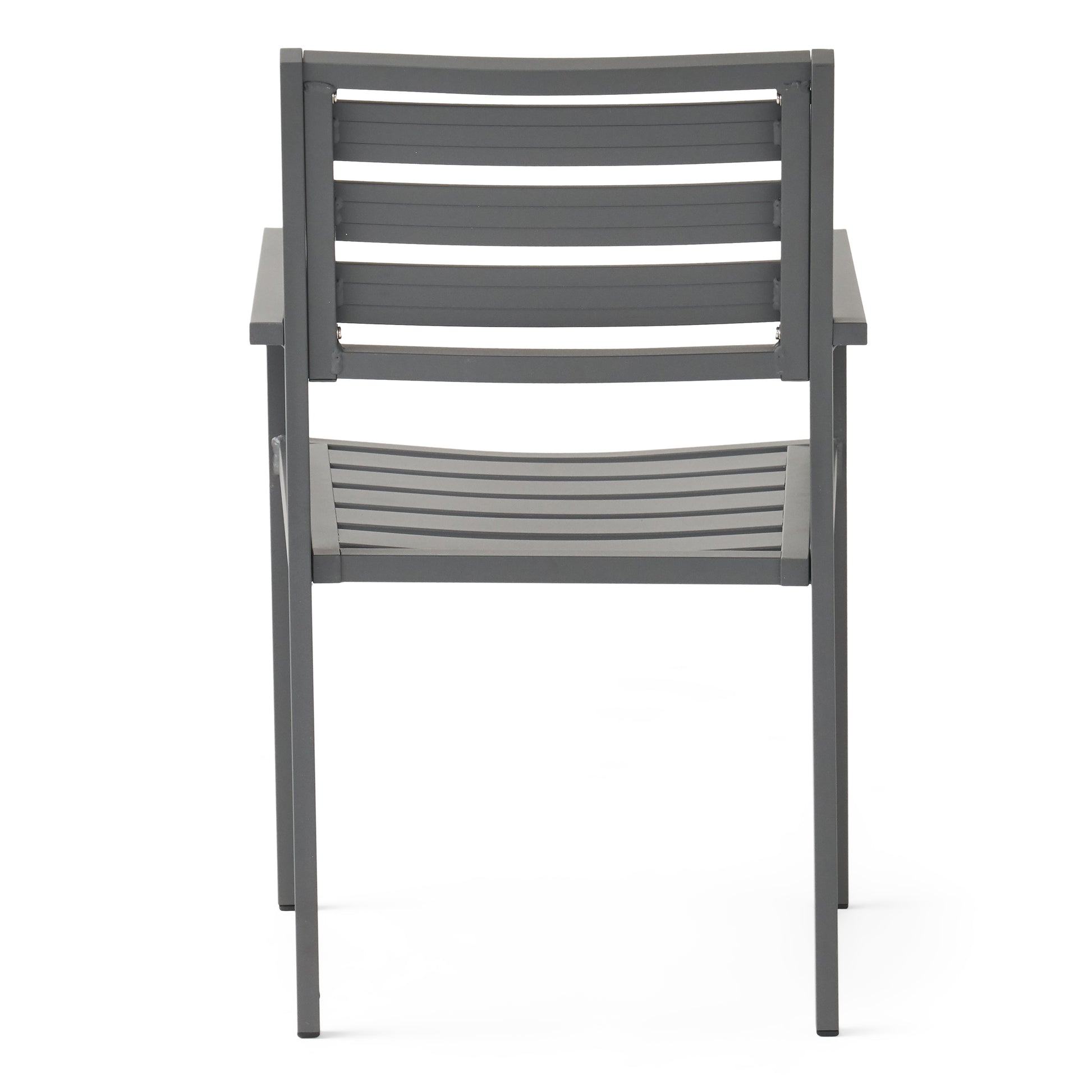 Outdoor Modern Aluminum Dining Chair (Set of 2), Gun Metal Gray image 10