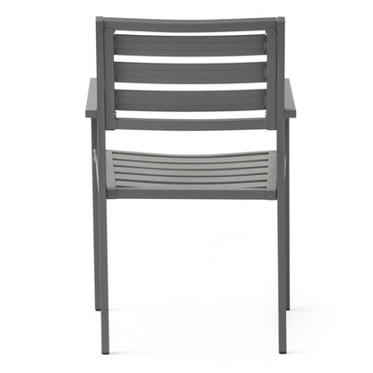 Outdoor Modern Aluminum Dining Chair (Set of 2), Gun Metal Gray image 10