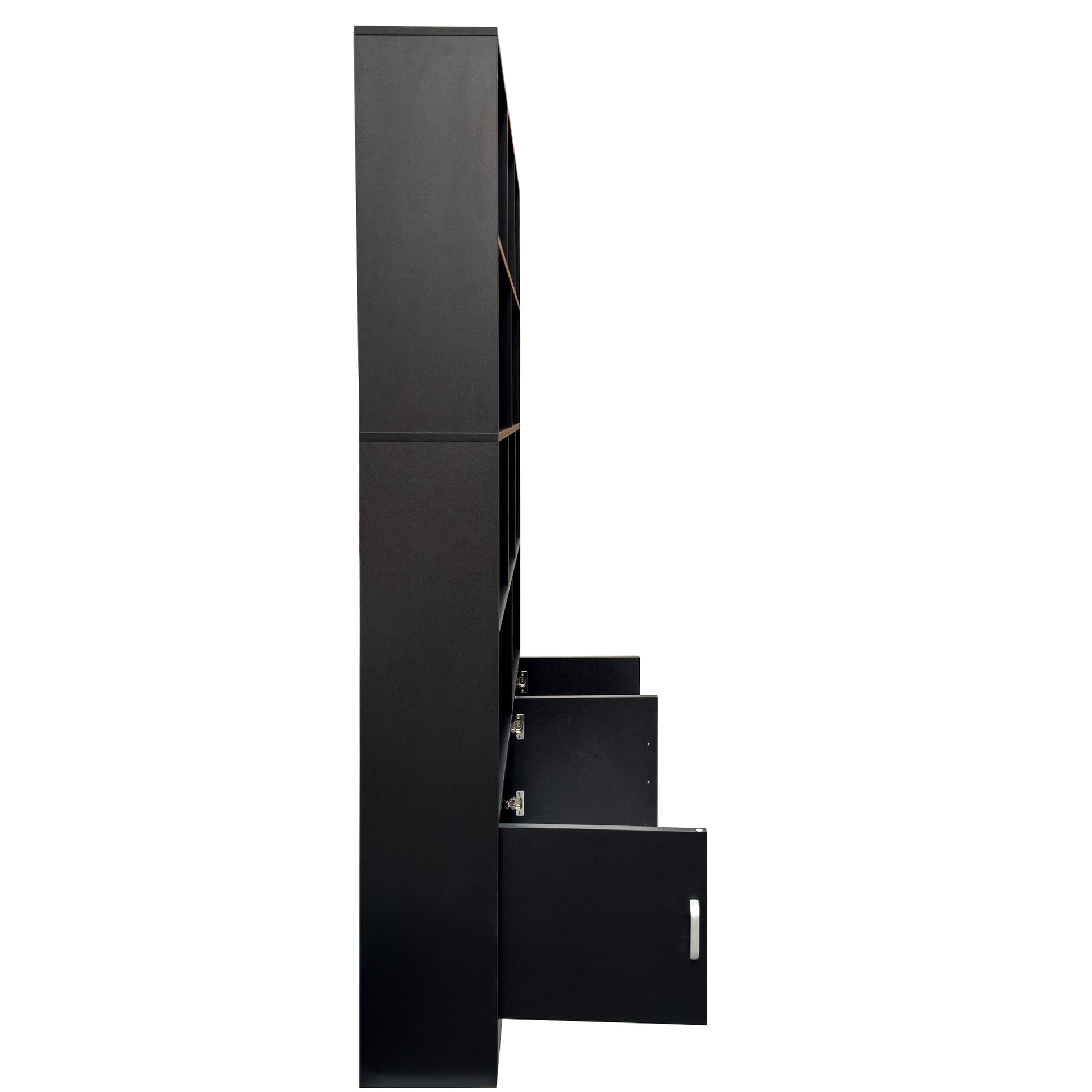 70.87" Tall Bookshelf with 10 Cubes and 3 Doors, 4-Tier Bookshelf, Open Shelf Bookcase with Cabinet, Modern Cube Storage Organizer for Living Room, and Office image 10