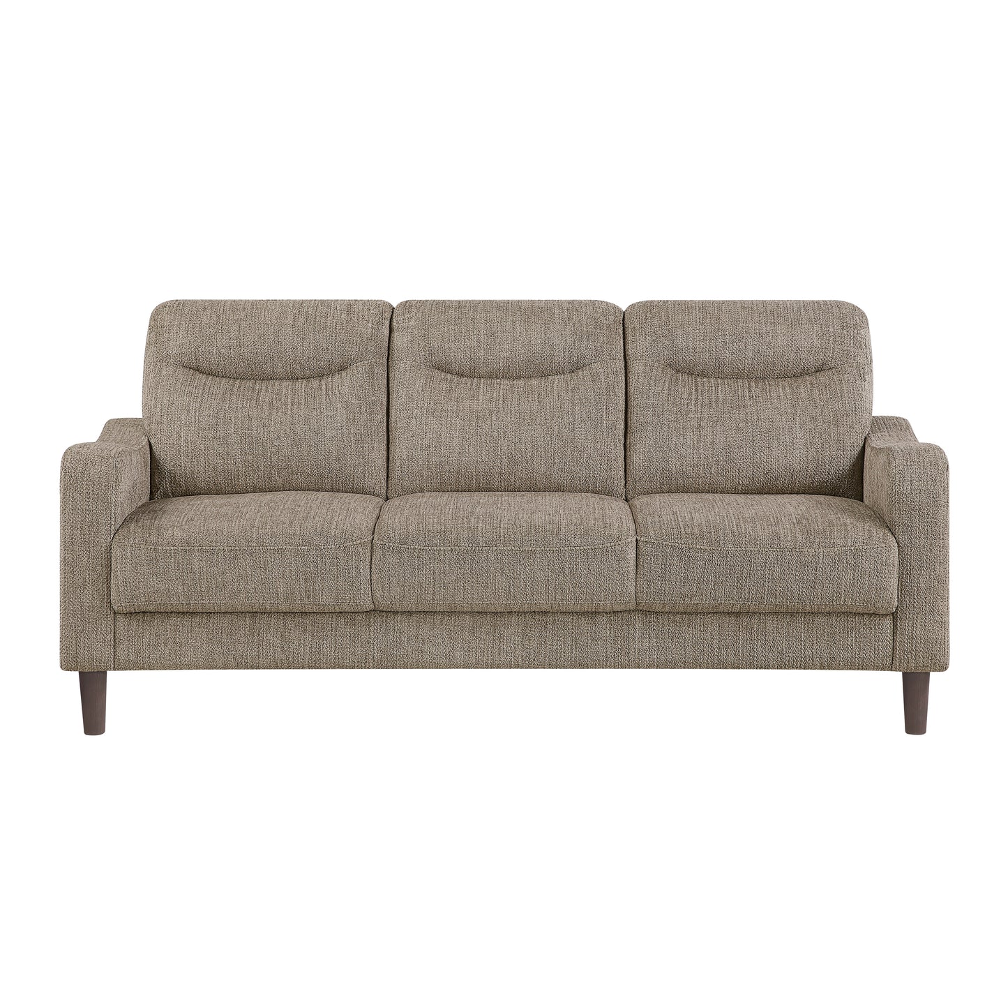 Contemporary Brown Sofa Chenille Fabric Upholstery Foam Comfort Solid Wood Living Room Furniture 1pc image 2