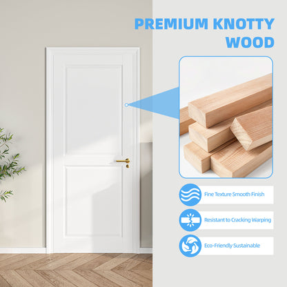 32" X 80"2-Panel Slab Door,French Interior Door Paintable MDF Door Panel,Pre-Assembled Panel for Closet Pantry Bedroom Livingroom Study Office,White image 8