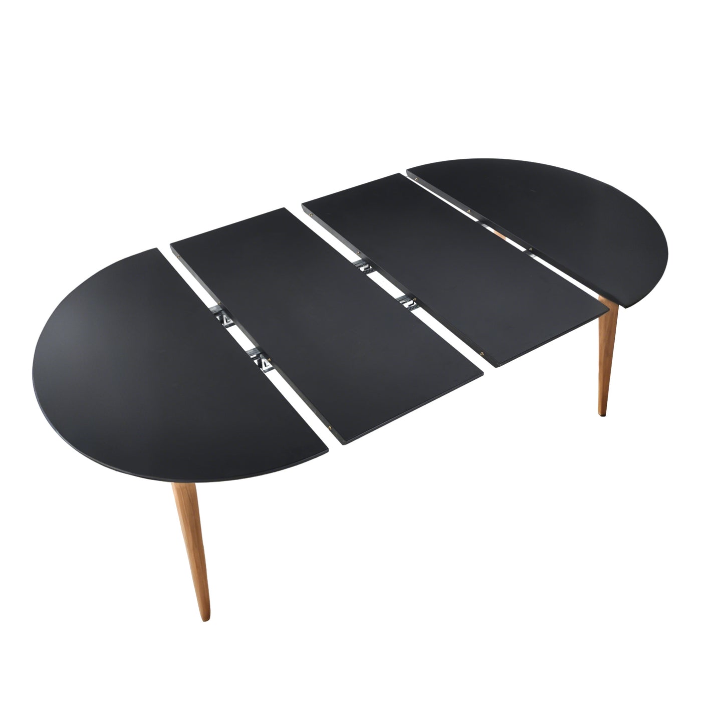 Extensible table,DINING TABLE,OFFICE TABLE,COFFEE TABLE,wood leg,MDF top,100/140/180x100x75cm,black color image 6