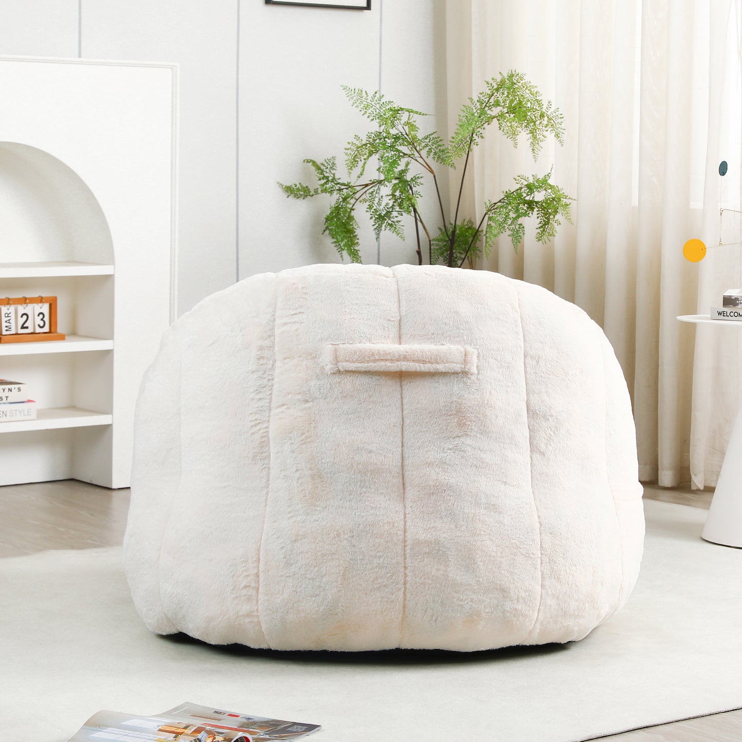 Bean Bag Chair, Bean Bag Sofa Chair with Armrests Stuffed High-Density Foam, Lazy Sofa Comfy Chairs BeanBag Chair for Adults in Living Room,Bedroom Reading image 4