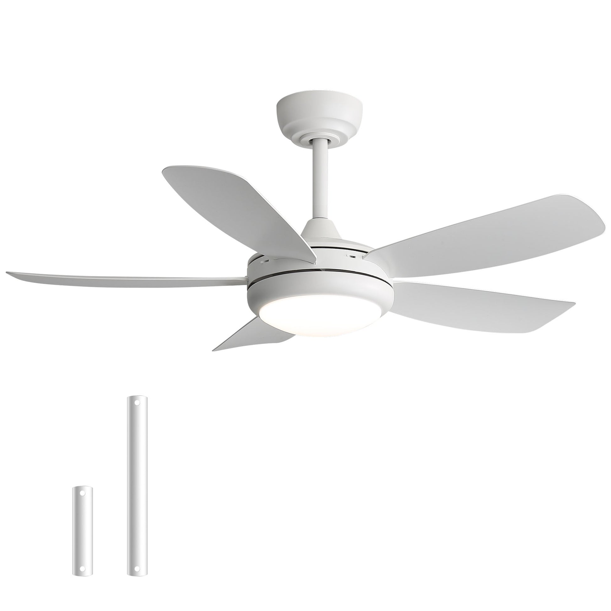 42 inch Ceiling Fans with Lights, Quiet DC Motor, Screw-Free for Blade Installation Reversible Ceiling Fan with Remote Control for Bedroom/Living Room-White image 2