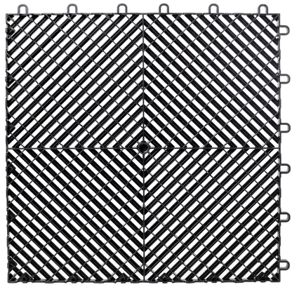 25pcs Plastic Garage Floor Mats,15.6"x15.6" Size,Non-Slip Interlocking Plastic Garage Floor Mat,Splicing Drainage Floor Tile and Shower Mat, for Garage, Garden, Kitchen & Outdoor, Black image 2