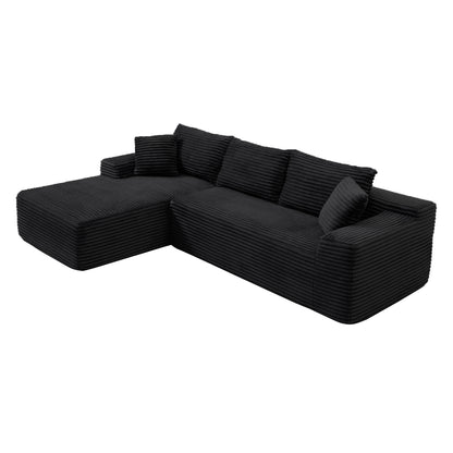 105'' Modular Sectional Sofa, Cloud Sectional Couch with Deep Seat, Modern Modular L-Shape Sofa Couch with Chaise,Upholstered Couches for Living Room Bedroom,No Assembly, (BLACK) image 11