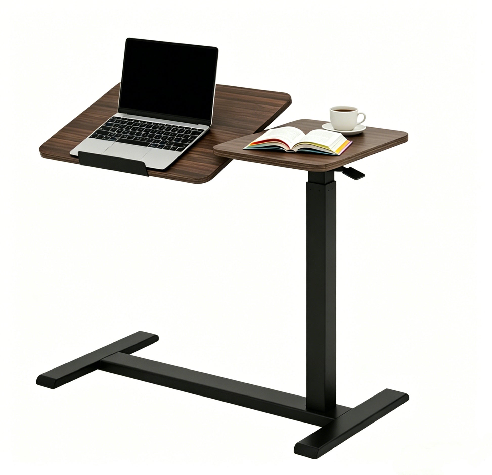 Mobile Adiustable Standing Desk, Walnut Color image 7
