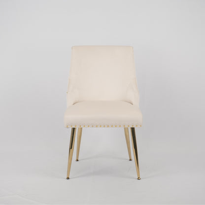 Hengming Dining Chair Modern Style Accent Chair Vertical Tufted Chair Set of 2,Beige image 3