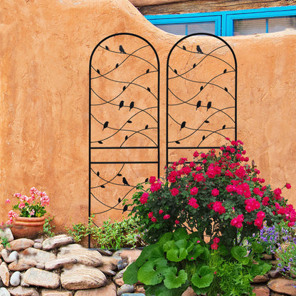 4 Pack Metal Garden Trellis 71" x 19.7" Rustproof Trellis for Climbing Plants Outdoor Flower Support Bird Deco Black image 7