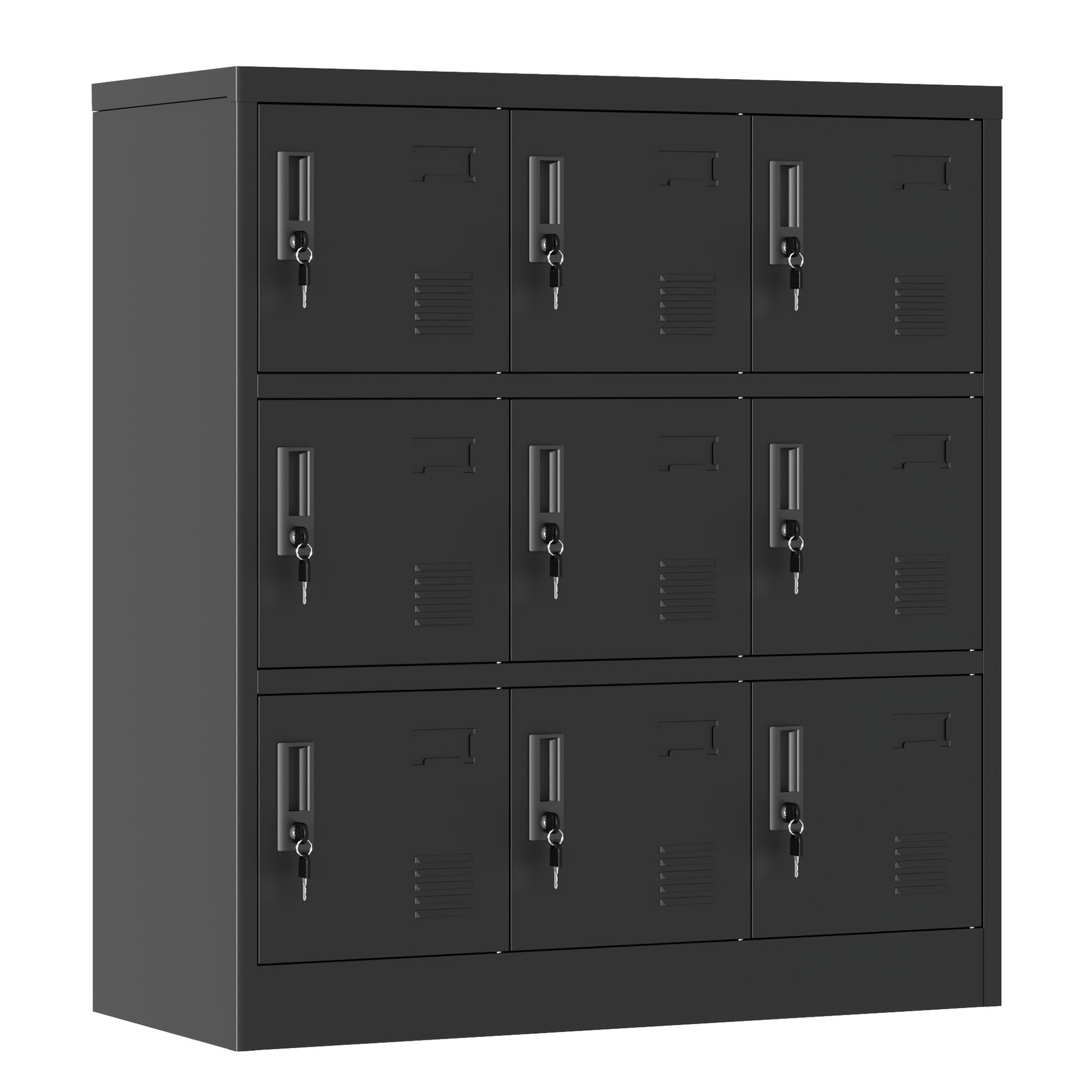 9-Door Employee Storage Locker, Metal Lockers for Office, Gym, School, and Homewith Card Slot (Black) image 8