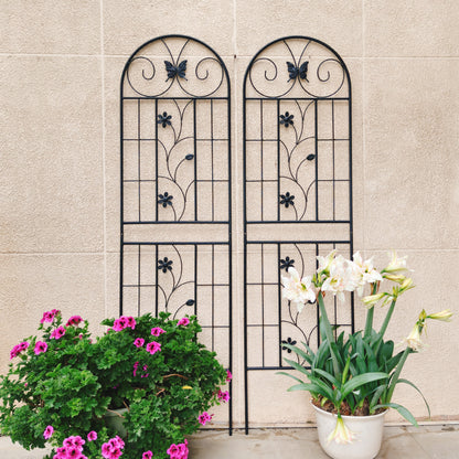 4 Pack Metal Garden Trellis 71" x 19.7" Rustproof Trellis for Climbing Plants Outdoor Flower Support Black image 10