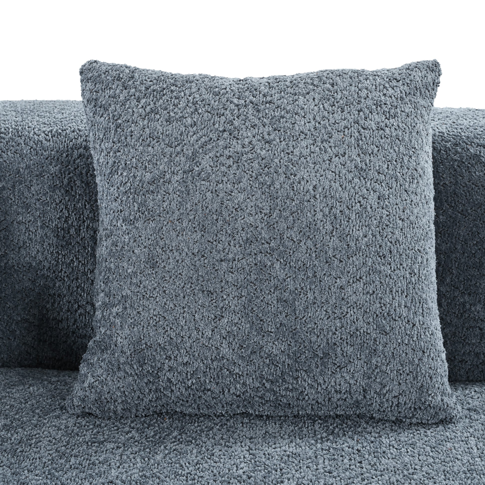 U_Style 132" Modern Sectional Sofa with Curved Design, 2-Piece Chenille Modular Couch with 4 Pillows, Plush Sponge & Spring Cushion, Large Sponge Modular Sofa for Living Room image 12