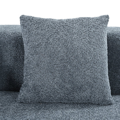 U_Style 132" Modern Sectional Sofa with Curved Design, 2-Piece Chenille Modular Couch with 4 Pillows, Plush Sponge & Spring Cushion, Large Sponge Modular Sofa for Living Room image 12