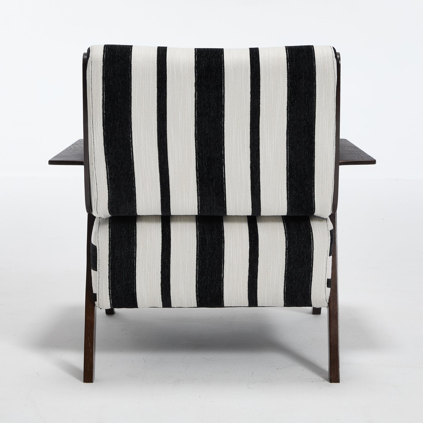 Modern armchair Widened armrests on both sides Solid wood legs Comfortable to sit on, casual reading chair, living room, bedroom, office Black and white stripes(One Pack) image 10