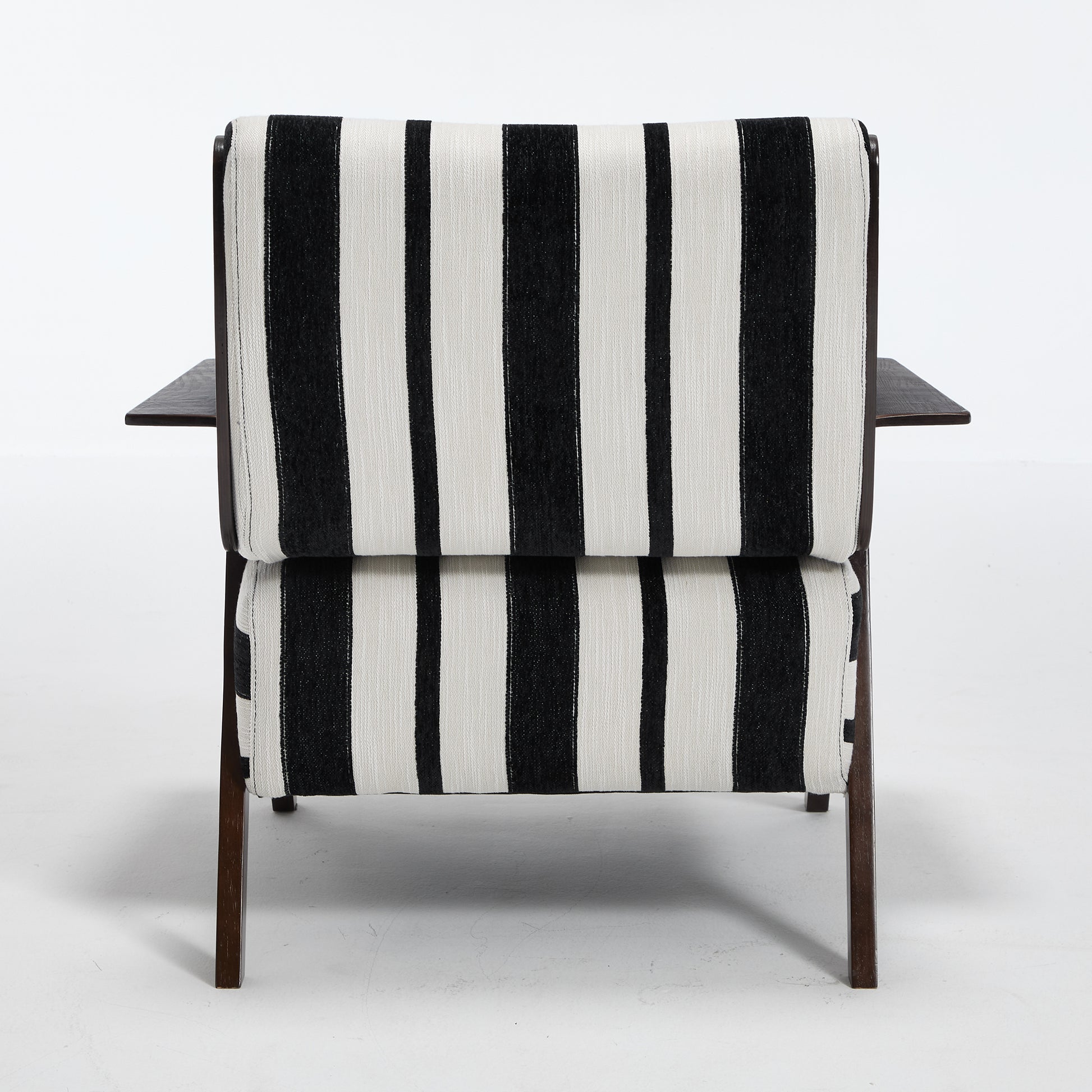 Modern armchair Widened armrests on both sides Solid wood legs Comfortable to sit on, casual reading chair, living room, bedroom, office Black and white stripes(One Pack) image 10