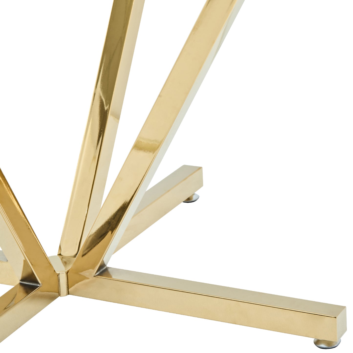 45.27"Round Dining Table,Tempered Glass Kitchen Tabe with Golden Metal Legs,Modern Dining Room Table for for Kitchen,Living Room, Easy Assembly image 9
