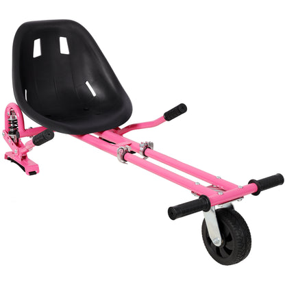 Hoverboard Seat Attachment Go-Kart,Fits 6.5" 8"10" Hoverboards, Heavy Duty Dual Pole & Dual Shock Absorber,Sturdy Adjustable Off-Road Frame,Hover Cart for Family Fun,not include Hoverboard,Pink image 1