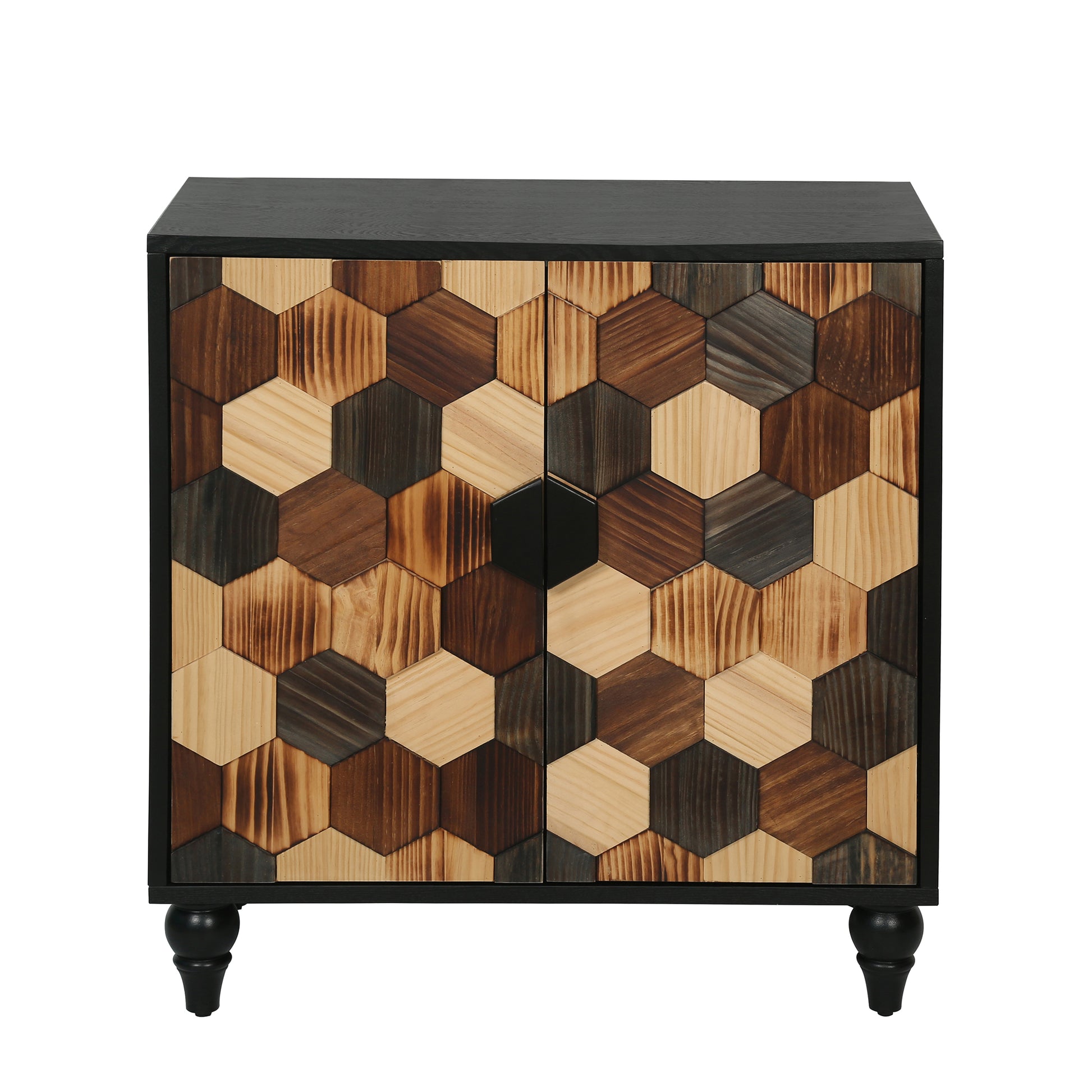 30.31" Sideboard With With Honeycomb Pattern, Modern Accent Cabinet image 5