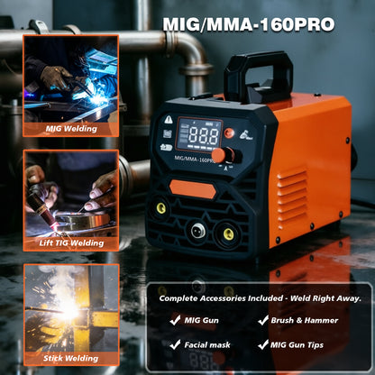 Dual Voltage 4-in-1 Welding Machine, MMA/MIG-160 Pro Portable Inverter Welder Multifunctional Electric Welders image 2