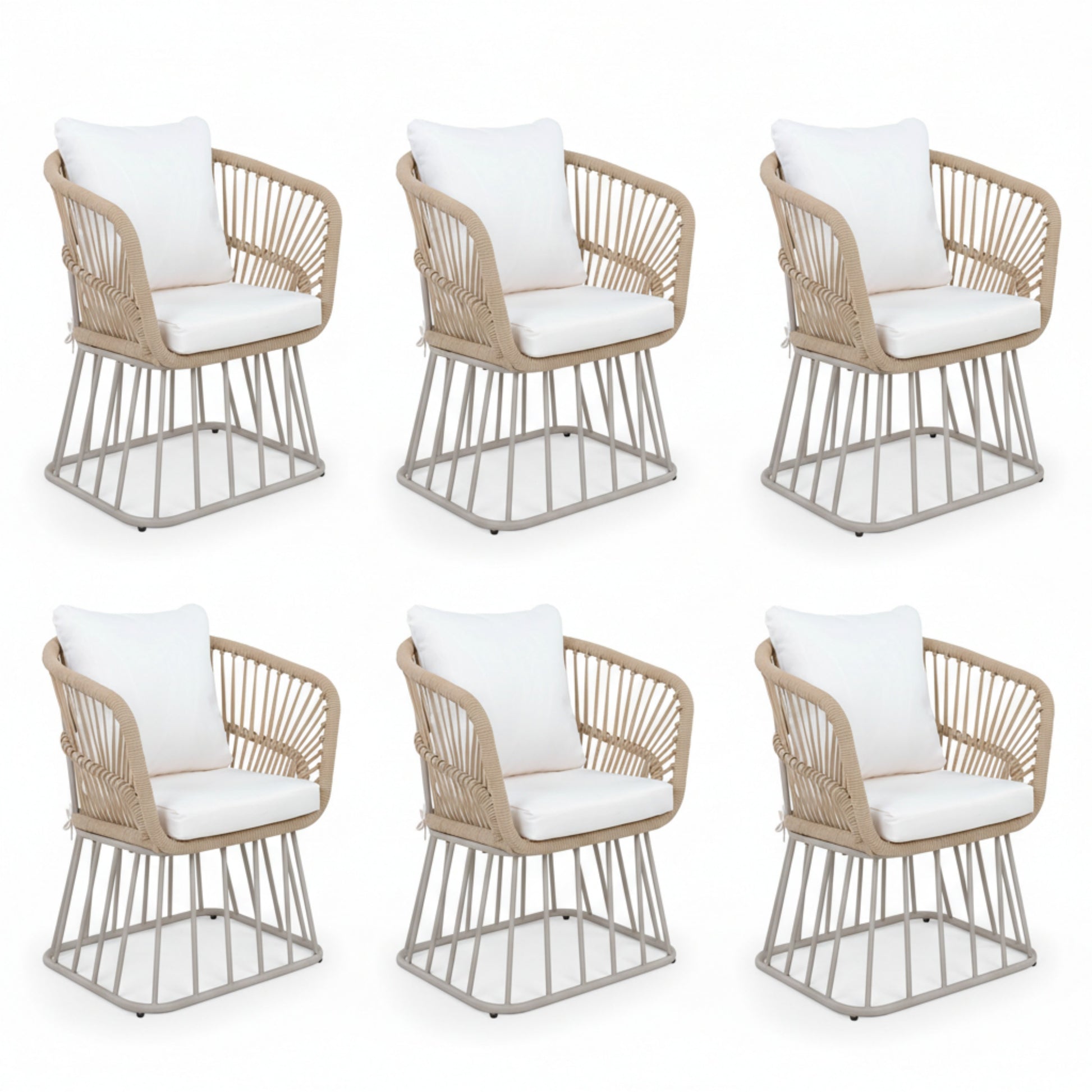 Outdoor Dining Chair MP1 - Teak Finish Wicker & Beige Steel Frame, 300LBS Weight Capacity, Includes Cushion image 12