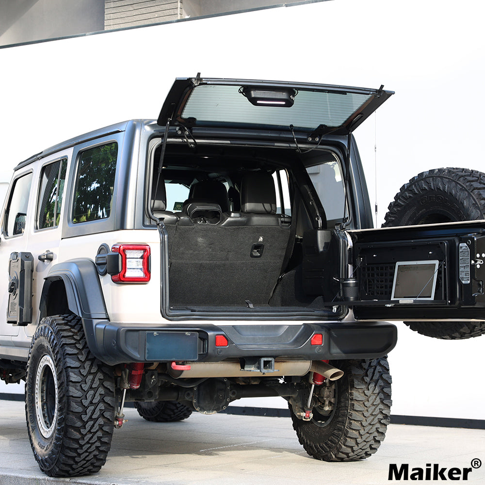 2-Tier Tailgate Table Rear Foldable Storage Cargo Rack Outdoor Camping Desk for 2007-2026 Jeep Wrangler JK&JL 4 Door (Not Fit JK Models with Stock Subwoofer) image 11