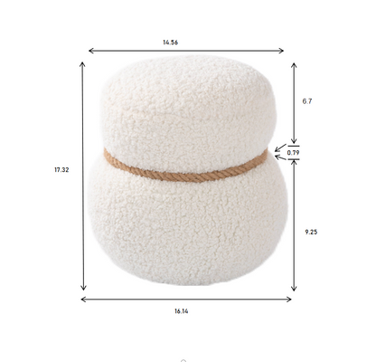 WKJ1Y White snowman stool, Greig plush cushion, playful and cute, suitable for any spacehite image 11