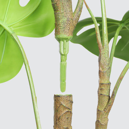 30'' Artificial Monstera Deliciosa Plant with White Pot, 2 pcs / set image 11