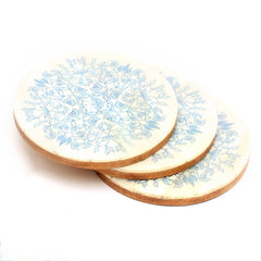 Resin Coaster with Green Print-Dia 4"