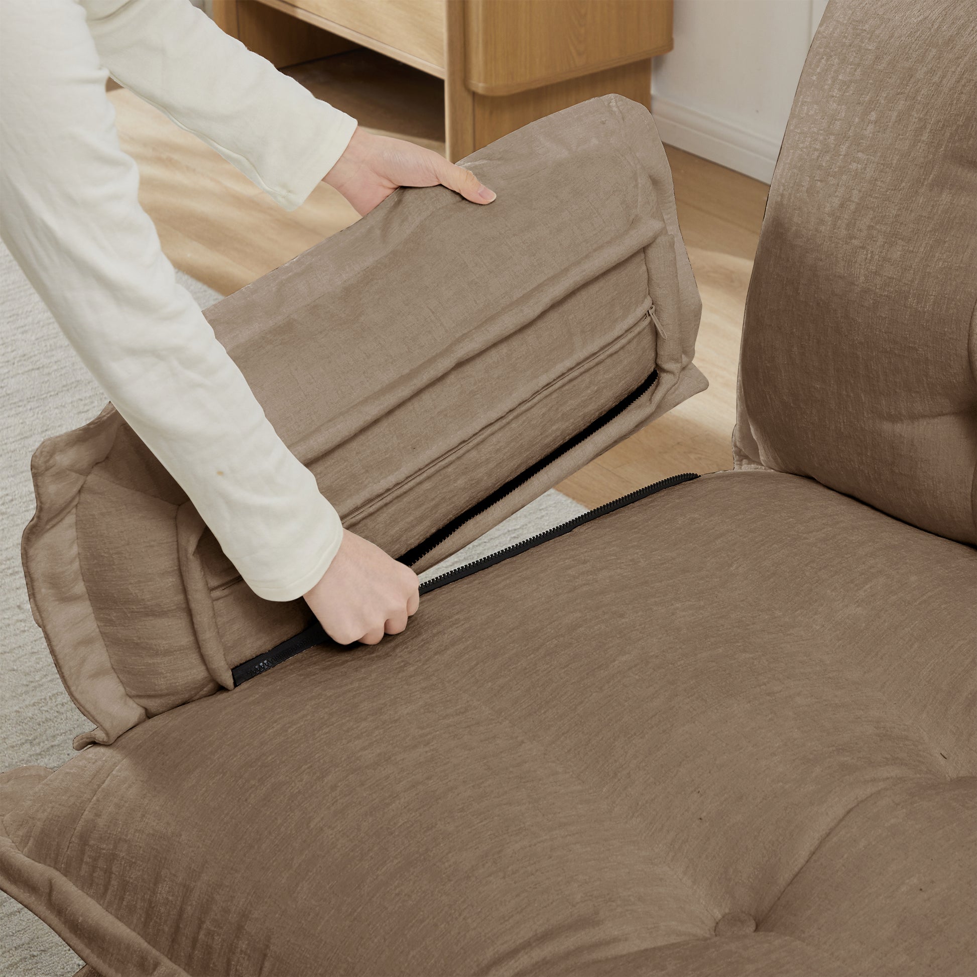 73 LSF Sofa Chenille- Light Brown image 8