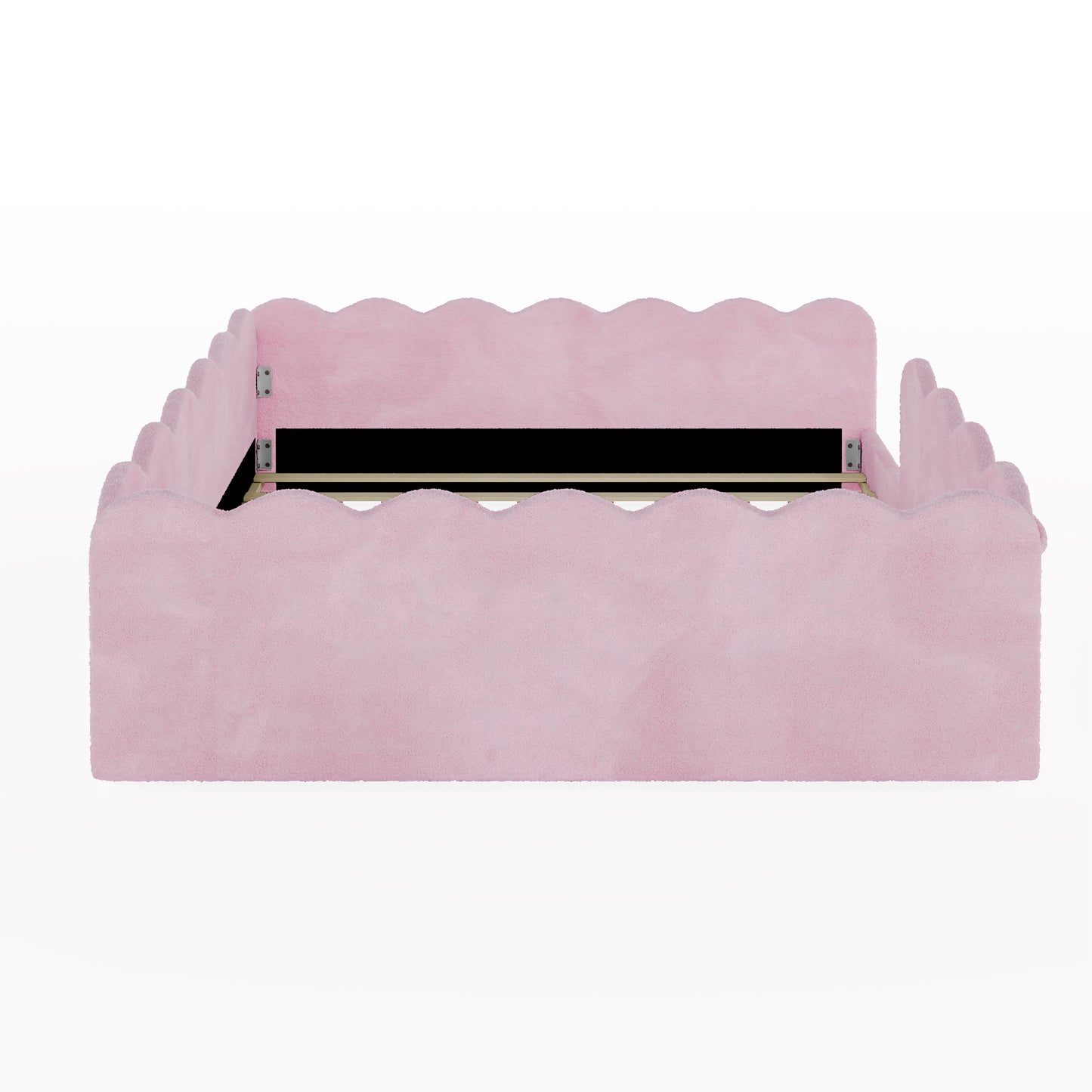 Full Size Upholstered Floor Bed, Pink image 6