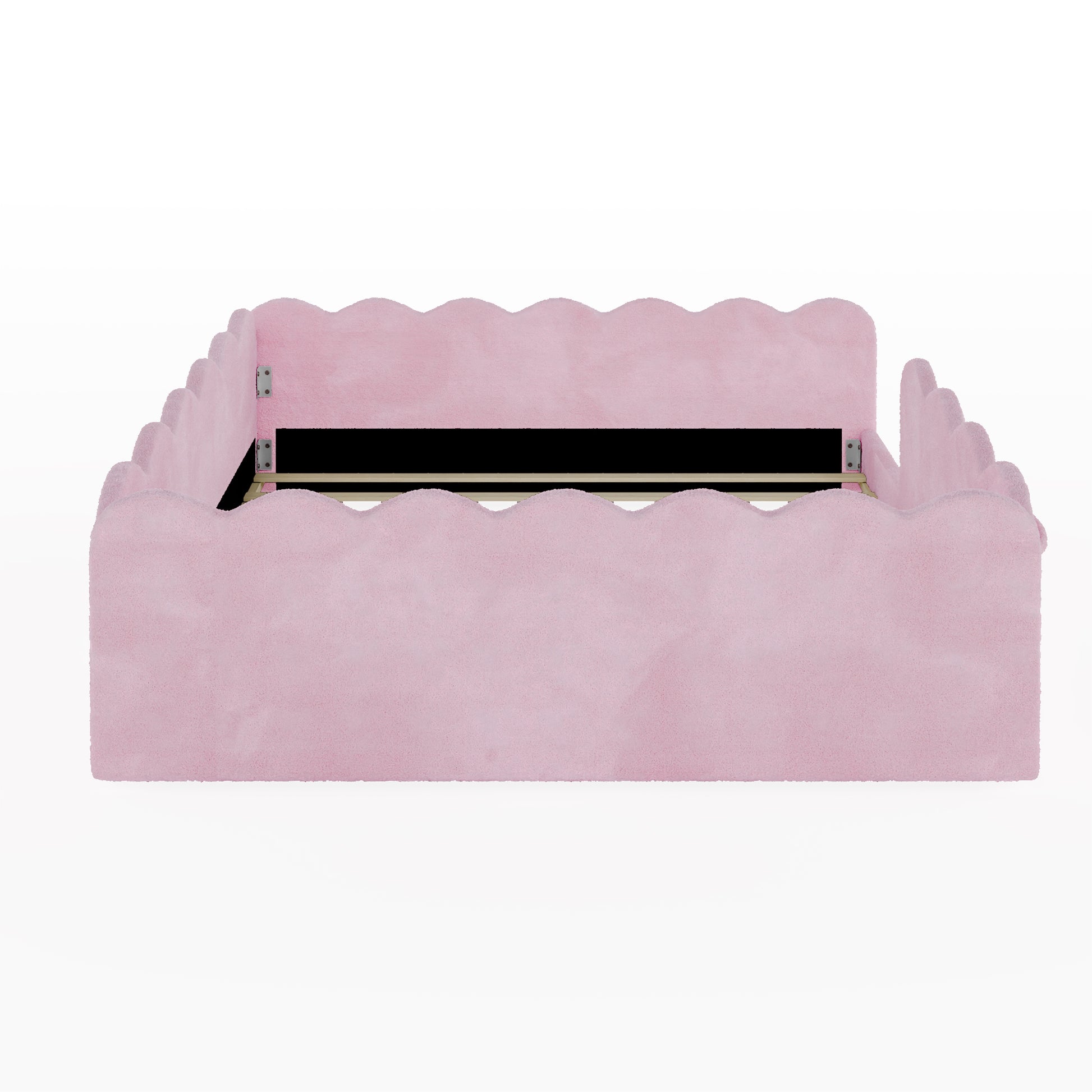Full Size Upholstered Floor Bed, Pink image 6