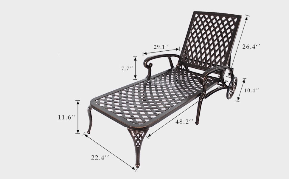 Aluminium Cast lounge chair 1pcs brown image 2