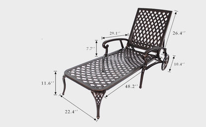 Aluminium Cast lounge chair 1pcs brown image 2