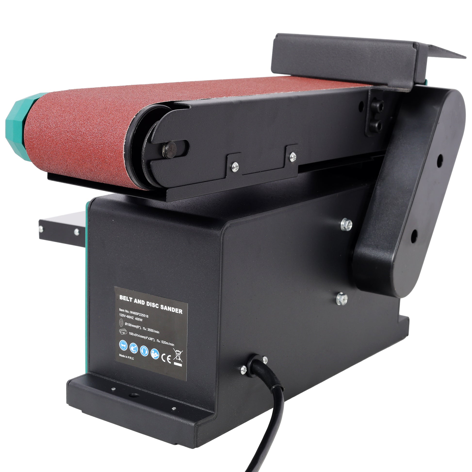 Benchtop Belt and Disc Sander,120V/60Hz,4x36 in. Belt & 6 in. Disc Sander, Green color image 8