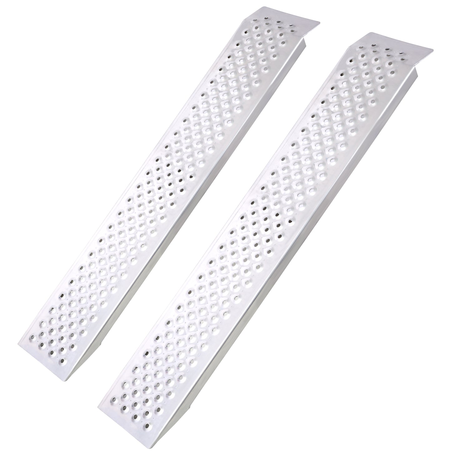 4FT Aluminum Shed Ramps 2PC, Outdoor Loading Ramps for Shed Curb Steps Stairs, Golf Cart Ramps, Four Wheeler Ramps for Hand Truck, Bicycle, Motorcycle, Riding Mower, 880 Lbs Capacity image 1