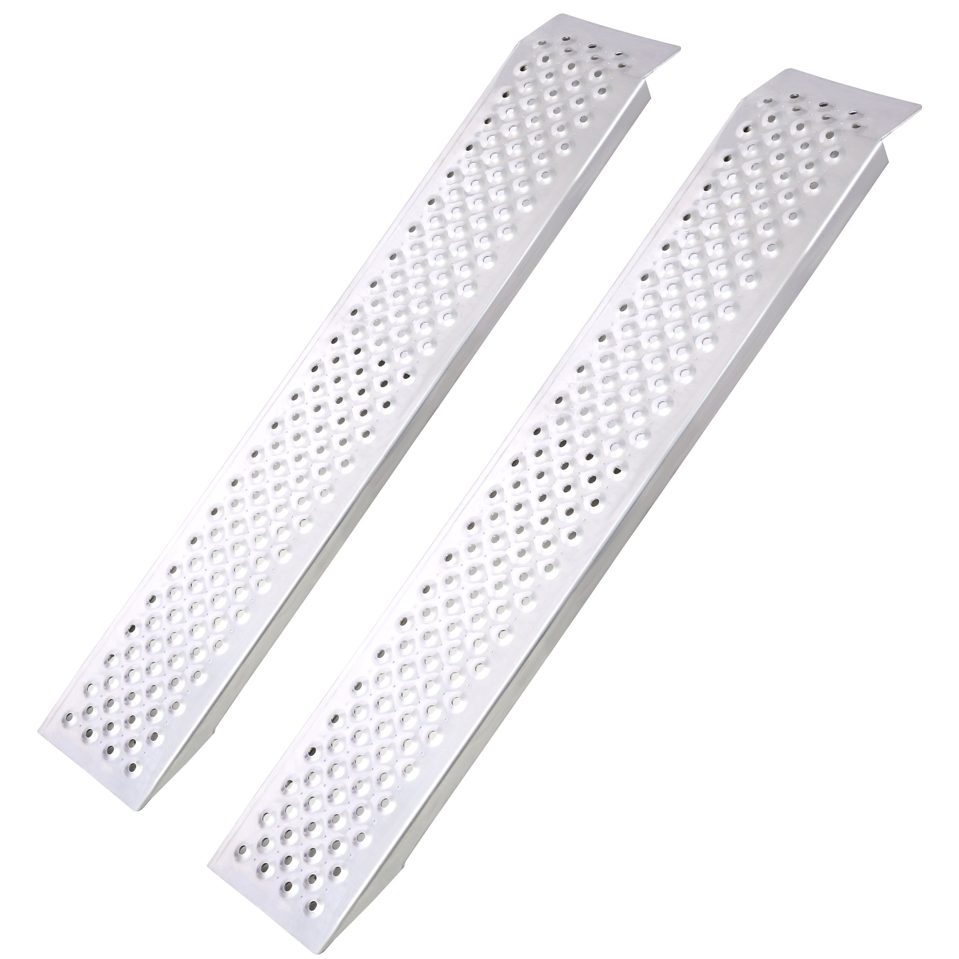 4FT Aluminum Shed Ramps 2PC, Outdoor Loading Ramps for Shed Curb Steps Stairs, Golf Cart Ramps, Four Wheeler Ramps for Hand Truck, Bicycle, Motorcycle, Riding Mower, 880 Lbs Capacity image 1